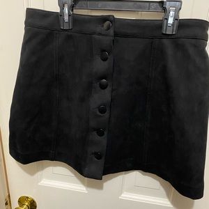Forever 21 Black Velvet Button Skirt!